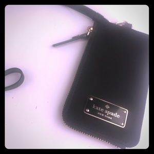 Kate spade edria black id badge holder and lanyard